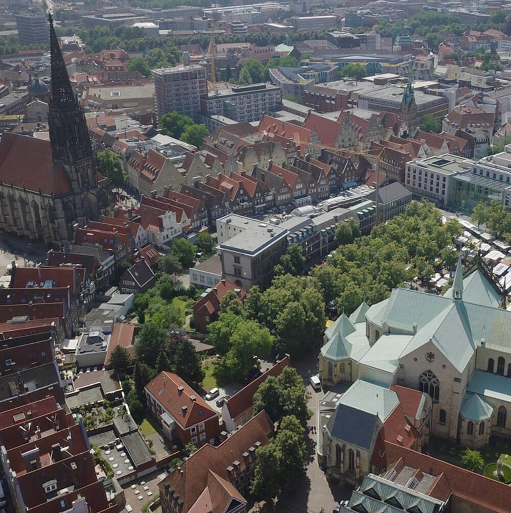 Bild der Stadt Münster in der Vogelperspektive