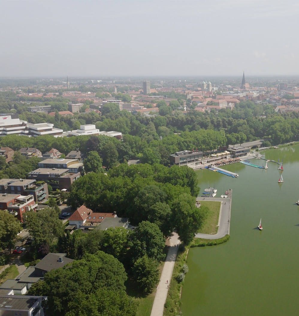 Bild der Stadt Münster in der Vogelperspektive